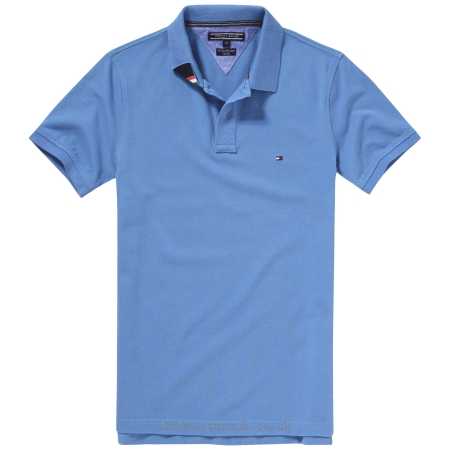 Mens Polo Shirts Vintage Blue Tommy Hilfiger Slim Fit Polo Shirt 709874 100% cotton